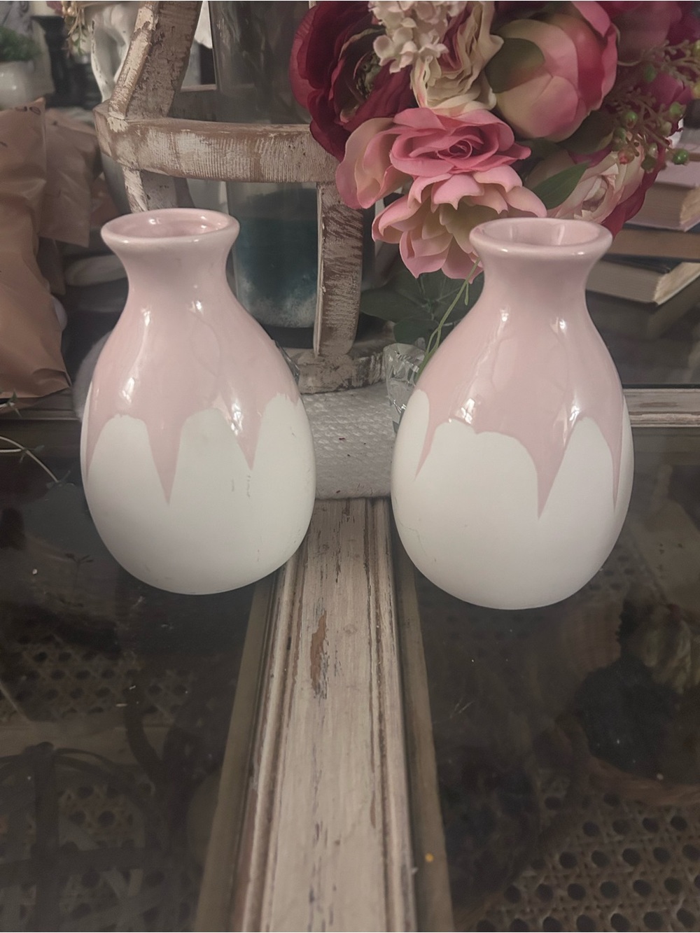 50%offw❤️ 2Isaac Mizrahi Vase Loves XO Sienna Hand Dipped Two-Tone Ceramic Stone